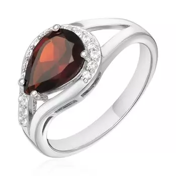 Серебряное кольцо с гранатом