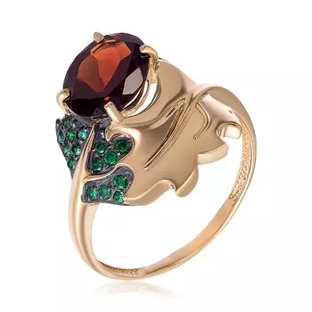 Серебряное кольцо с гранатом