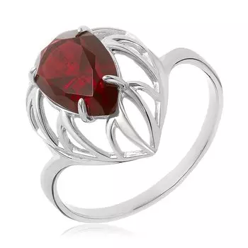 Серебряное кольцо с гранатом