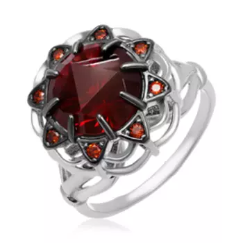 Серебряное кольцо с гранатом