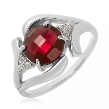 Серебряное кольцо с гранатом