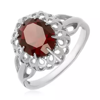 Серебряное кольцо с гранатом