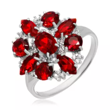 Серебряное кольцо с гранатом