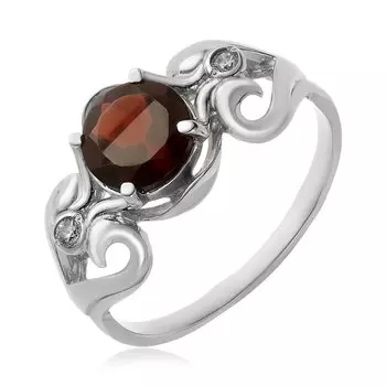 Серебряное кольцо с гранатом