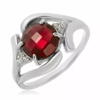 Серебряное кольцо с гранатом