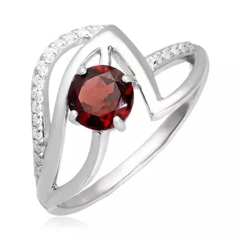 Серебряное кольцо с гранатом