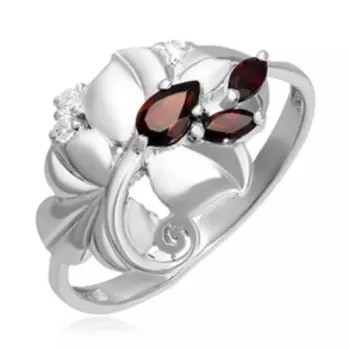 Серебряное кольцо с гранатом