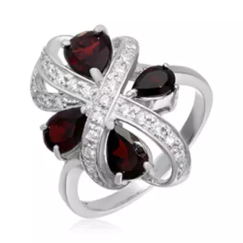 Серебряное кольцо с гранатом