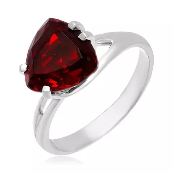 Серебряное кольцо с гранатом