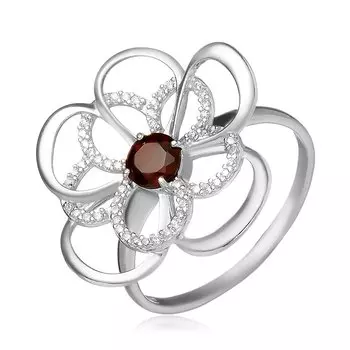 Серебряное кольцо с гранатом