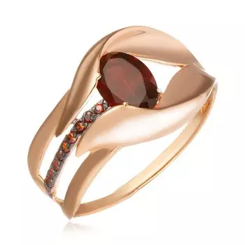 Серебряное кольцо с гранатом