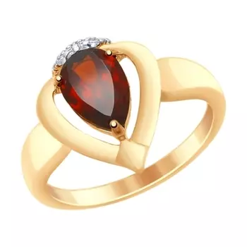 Серебряное кольцо с гранатом