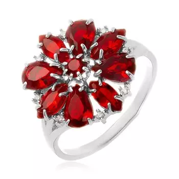 Серебряное кольцо с гранатом