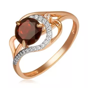 Серебряное кольцо с гранатом