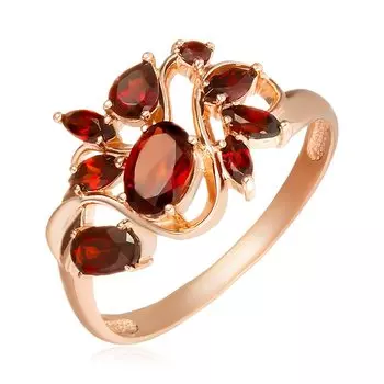 Серебряное кольцо с гранатом