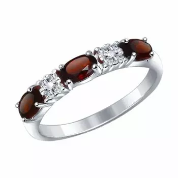 Серебряное кольцо с гранатом