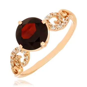 Серебряное кольцо с гранатом