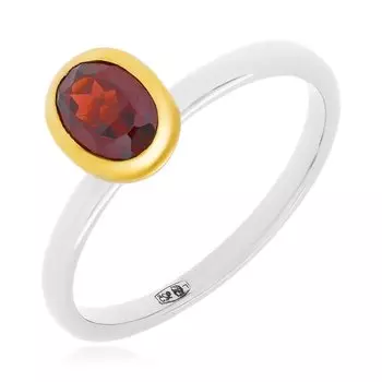 Серебряное кольцо с гранатом