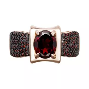 Серебряное кольцо с гранатом