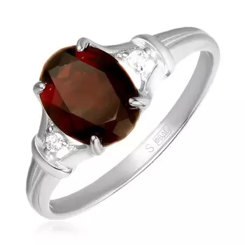 Серебряное кольцо с гранатом