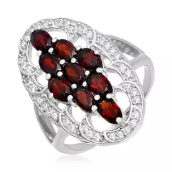 Серебряное кольцо с гранатом
