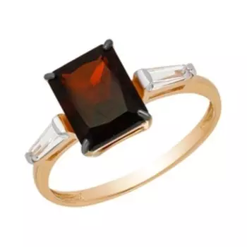 Серебряное кольцо с гранатом и цирконием