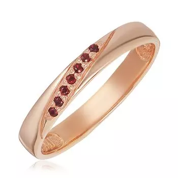 Серебряное кольцо с гранатом "Православное"