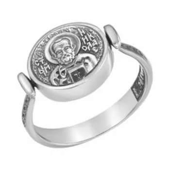 Серебряное кольцо с гранатом "Св. Николай"