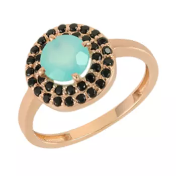 Серебряное кольцо с халцедоном и шпинелью