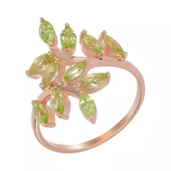 Серебряное кольцо с хризолитами