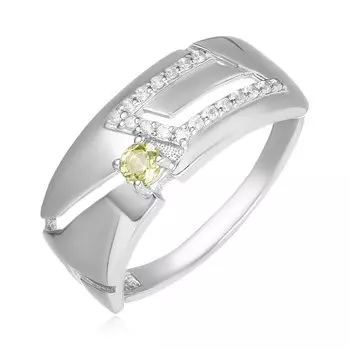 Серебряное кольцо с хризолитом