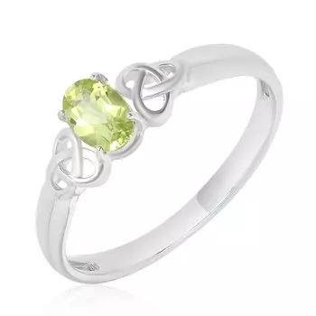 Серебряное кольцо с хризолитом