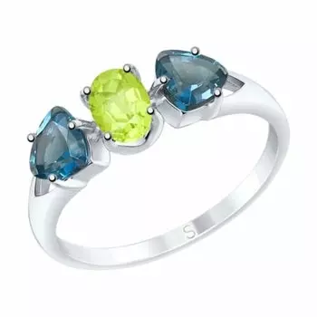 Серебряное кольцо с хризолитом