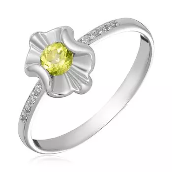 Серебряное кольцо с хризолитом
