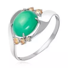 Серебряное кольцо с хризопразом