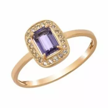 Серебряное кольцо с иолитом и топазами