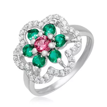 Серебряное кольцо с изумрудами