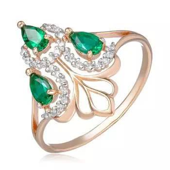 Серебряное кольцо с изумрудами