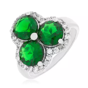 Серебряное кольцо с изумрудами