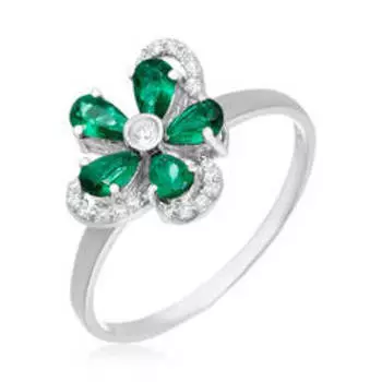 Серебряное кольцо с изумрудами