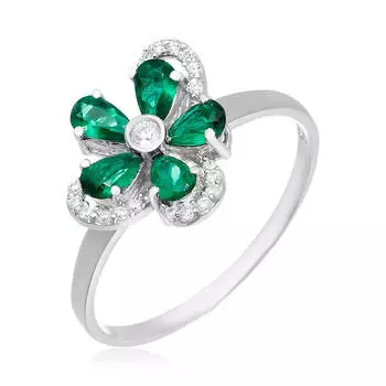 Серебряное кольцо с изумрудами