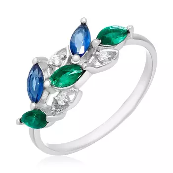 Серебряное кольцо с изумрудами