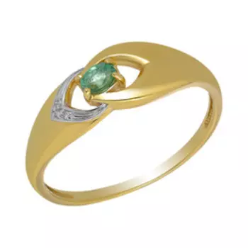 Серебряное кольцо с изумрудом и бриллиантами