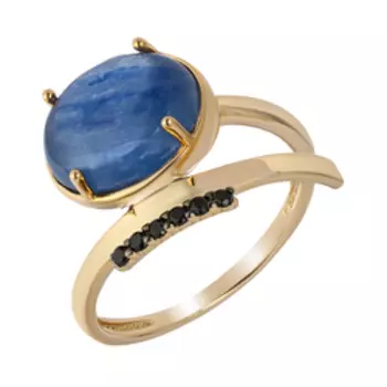 Серебряное кольцо с кианитом и шпинелью