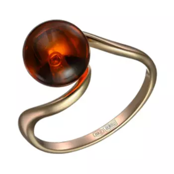Серебряное кольцо с коньячным янтарем
