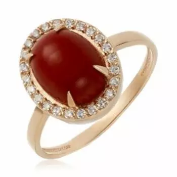 Серебряное кольцо с кораллом