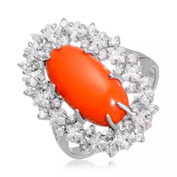 Серебряное кольцо с кораллом