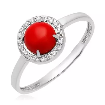 Серебряное кольцо с кораллом