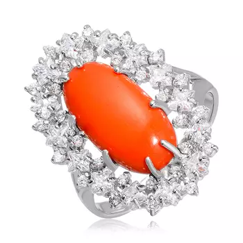 Серебряное кольцо с кораллом