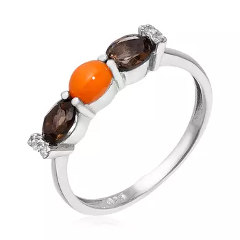 Серебряное кольцо с кораллом